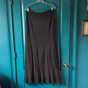 J Jill Full Length Knit Skirt size Large Brown